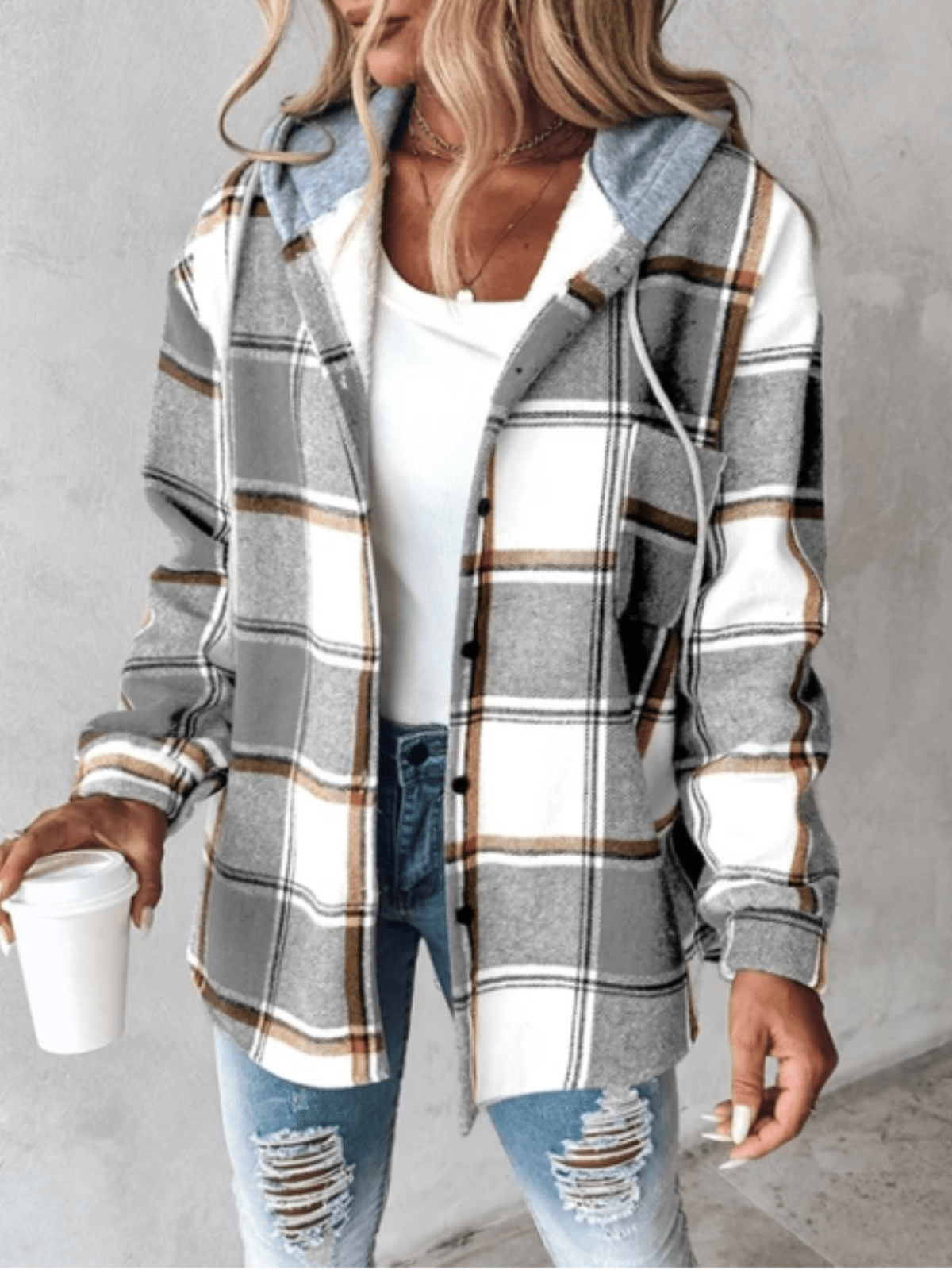 ELISA™ | CASUAL FLANELLHEMD MET CAPUCHON